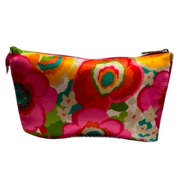 Clinique Floral Multicolor Women's Makeup/ Accessory Zip Clutch/Pouch - Picture 1 of 5